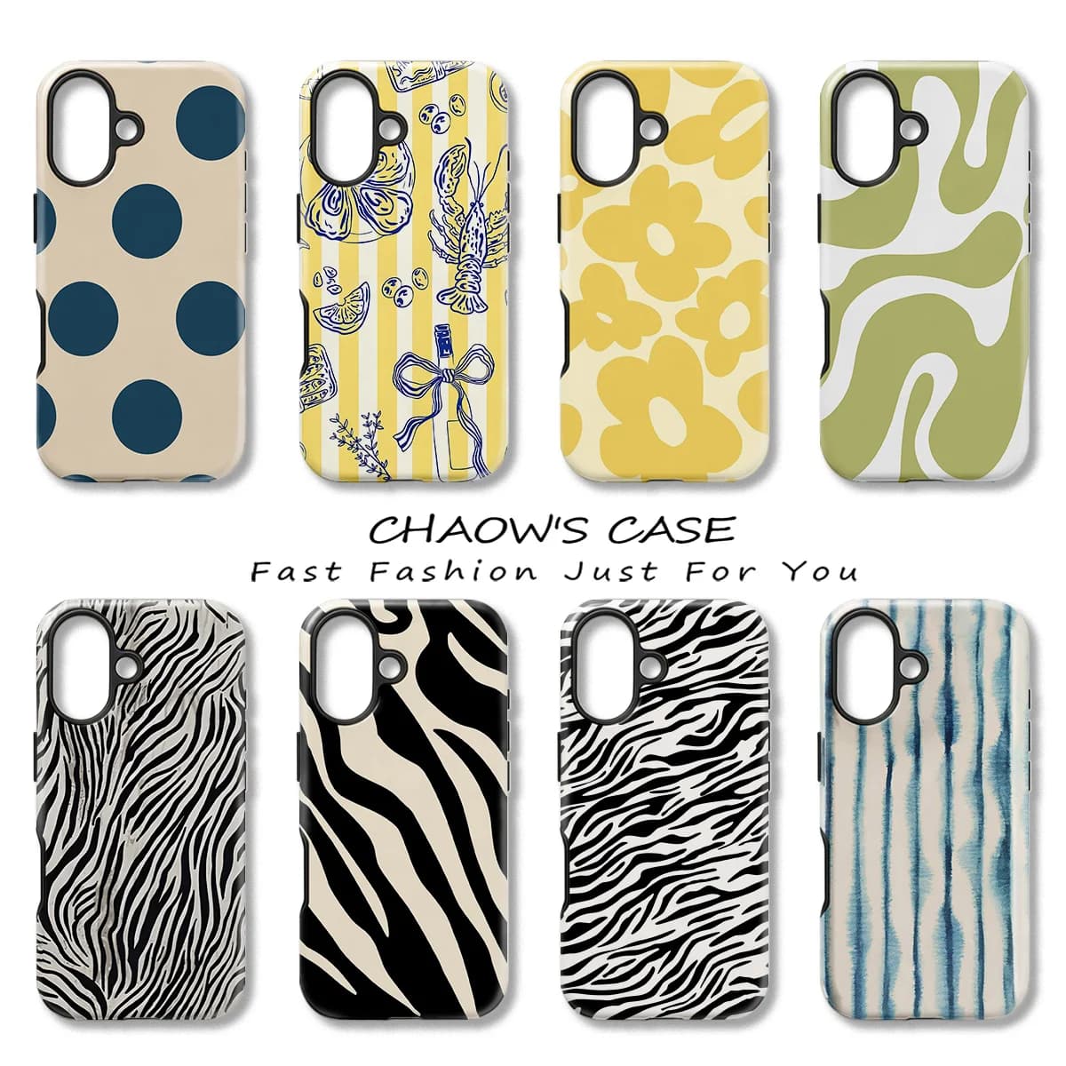 Retor Zebra Animal Pattern Phone Case for iPhone 18 17 17e 16e 16 15 14 13 12 11 XS XR Air Pro Max Plus Double-layer Back Cover