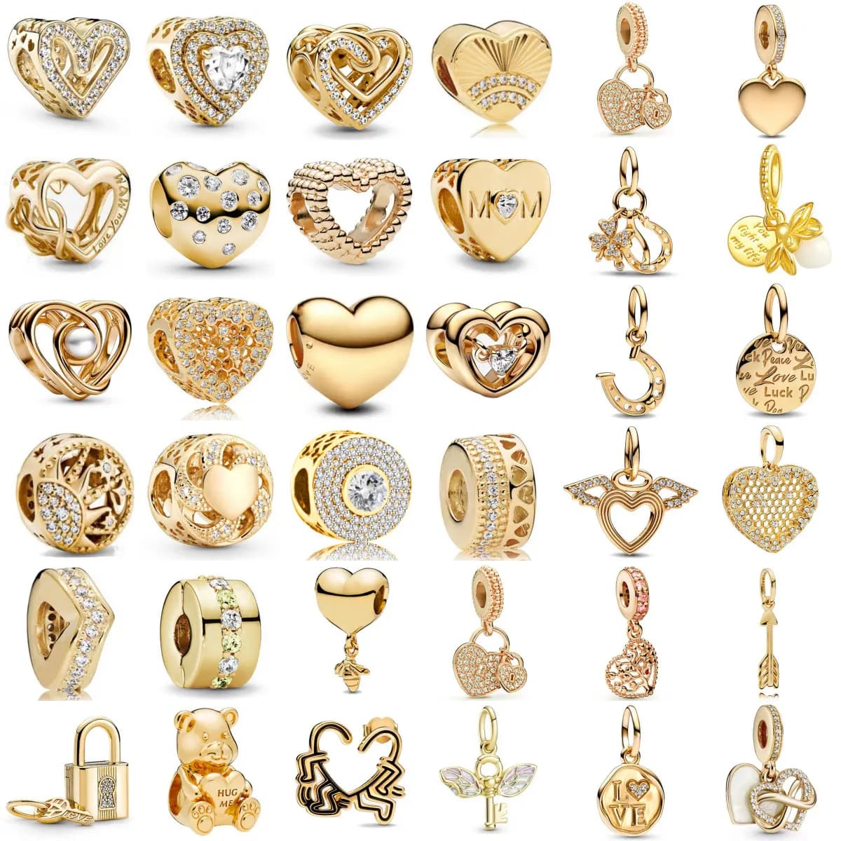New 925 Sterling Silver Golden Dreamcatcher Bear Fireworm Charm Fit Original Bracelet Accessories Women Jewelry
