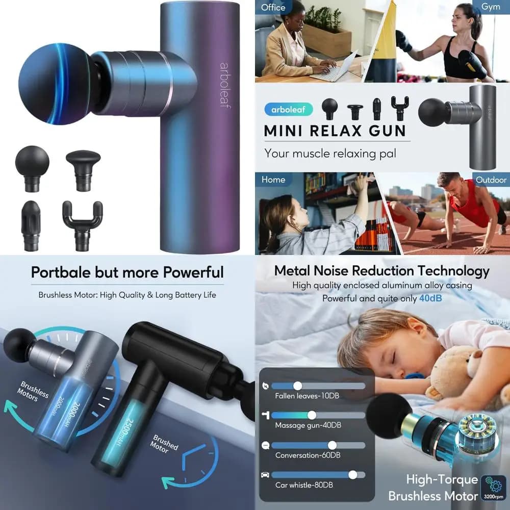 Complete and Powerful Metal Massage Gun for Sollievo Textile Background - Silent, Portable for Athletes and Travels