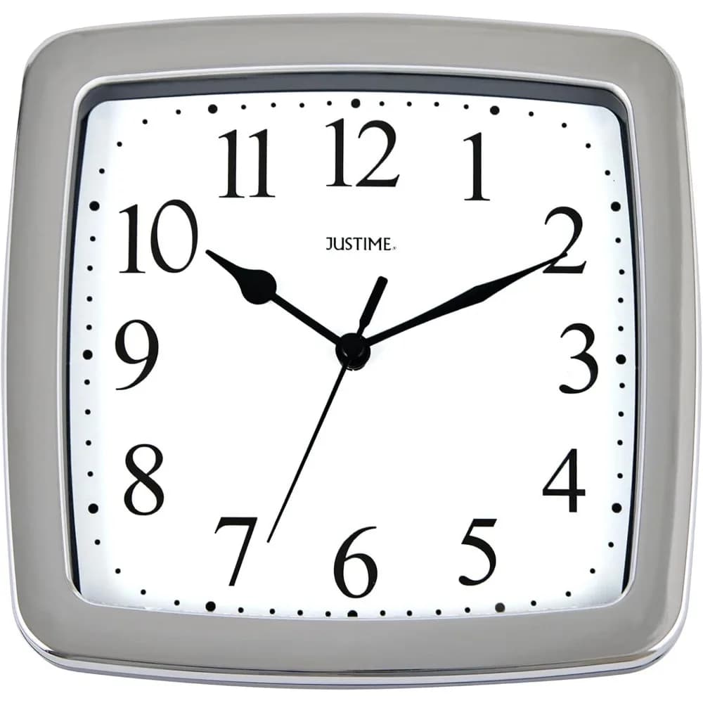 Orologio da Parete Quadrato Silenzioso Impermeabile da 8,5 Pollici, Analogico a Batteria, per Casa, Ufficio, Bagno, Cucina, Camper, Barca