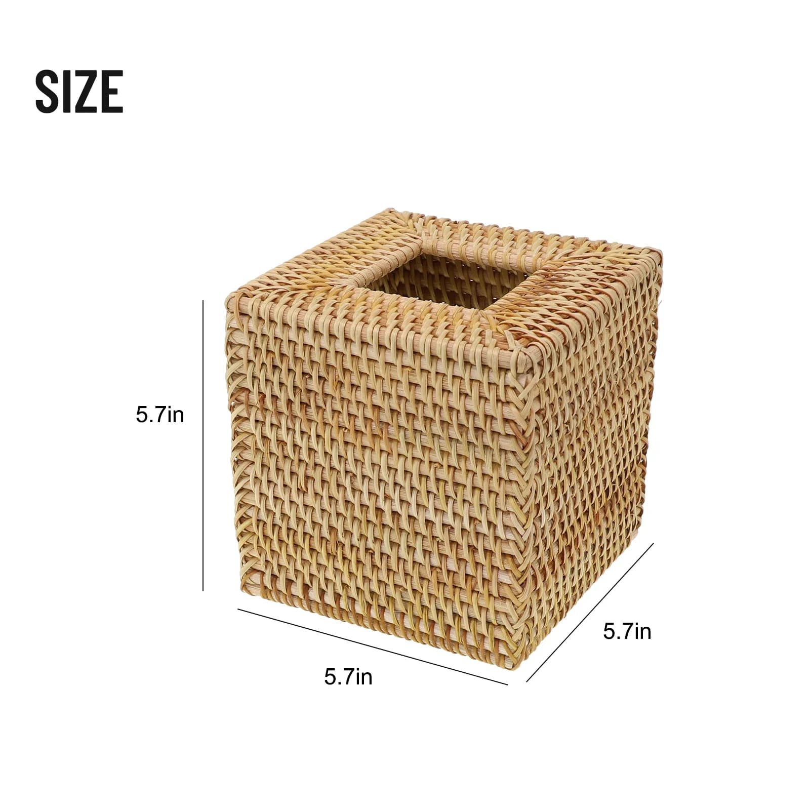 Holder Tissue Box Cover Toilet Paper Wicker Handmade Household Rattan Square Standard Classic Hand Woven Living Room