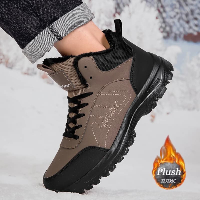 ELUVA Stivali da neve impermeabili da uomo Scarpe da esterno leggere antiscivolo isolate Stivali da lavoro termici invernali da uomo per escursioni sulla neve