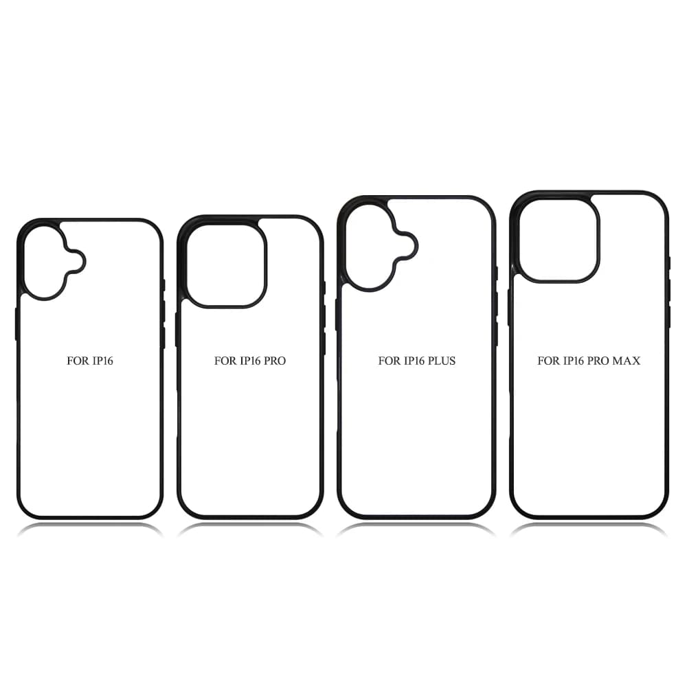 MANNIYA per iphone 16 plus 16 pro max 16E Custodia in gomma per telefono TPU + PC con sublimazione 2D vuota con inserti in alluminio 10 pz/lotto
