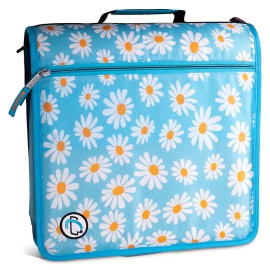 Cartella portadocumenti Case-it Mighty Zip Tab con cerniera, anelli a O da 3 pollici, capacità 600 fogli, espandibile a 5 scomparti, con tasche multiple