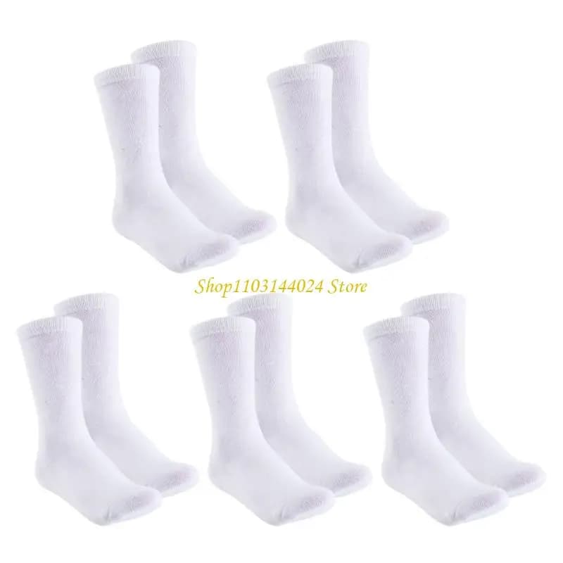 N5KE 5 Pairs Blank Socks For Sublimation Blank White Sublimation Socks DIY Sock