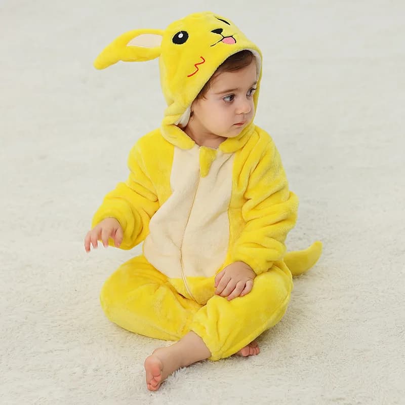 Pigiama di peluche per unicorno infantile economico per bambini squalo gatto dinosauro canguro tutina con cappuccio pigiameria animale per bambini costume Kigurumi