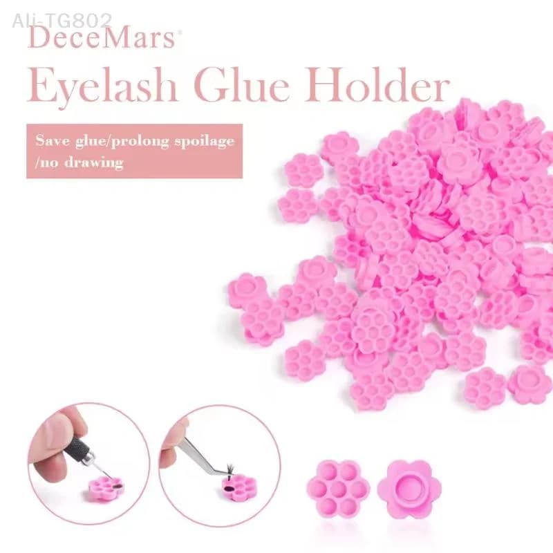 Neosfg 100 Pieces Flower Shape Glue Cup Eyelash Extension Glue Holder Pallet Grafting False Lash For Girls