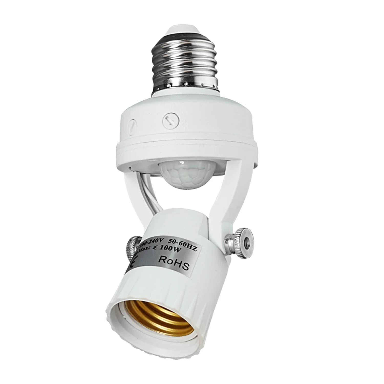 Portalampade con sensore di movimento PIR E27 E26 Interruttore della luce base del rilevatore 110-240V con adattatore per presa lampadina intelligente con controllo della luce