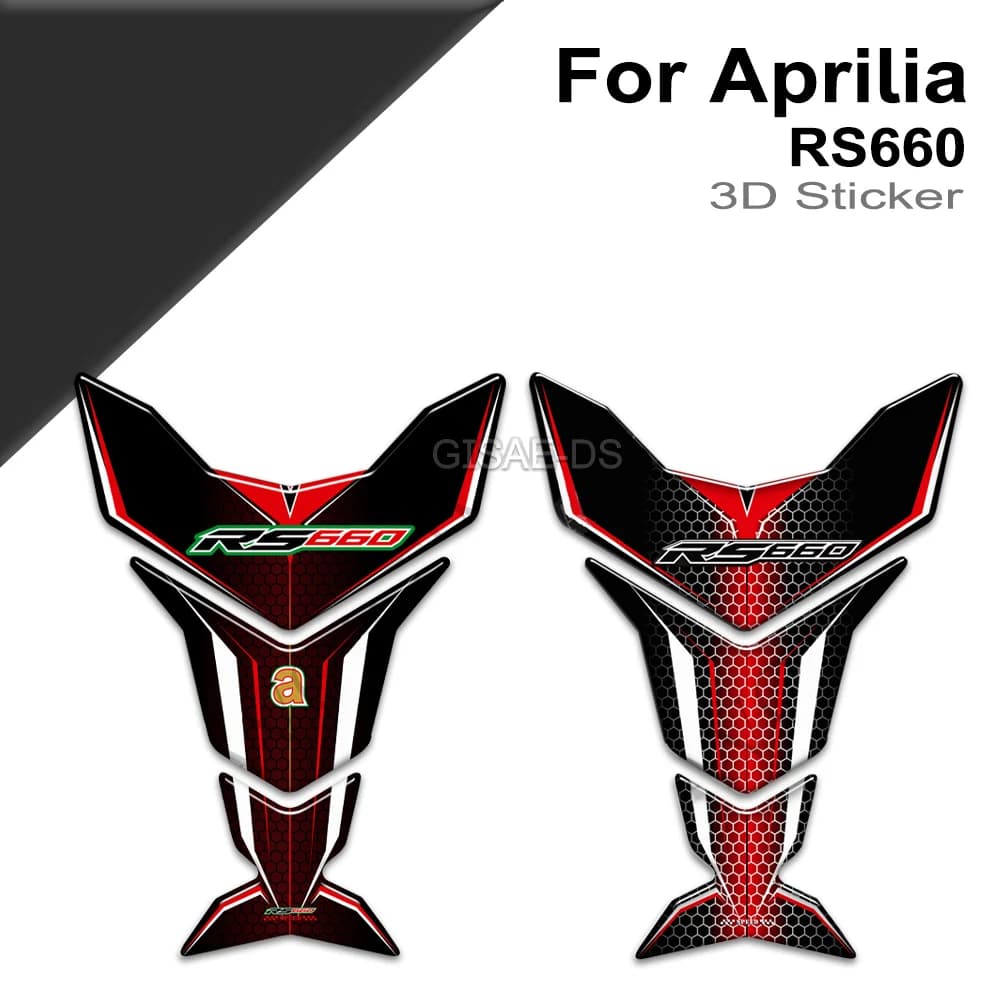 3D Resina Rilievo del Carro Armato Per Aprilia RS660 RS 660 Moto Anti-Slip Ginocchio Grips Protezione Olio Combustibile Guard Adesivi Decal Kit