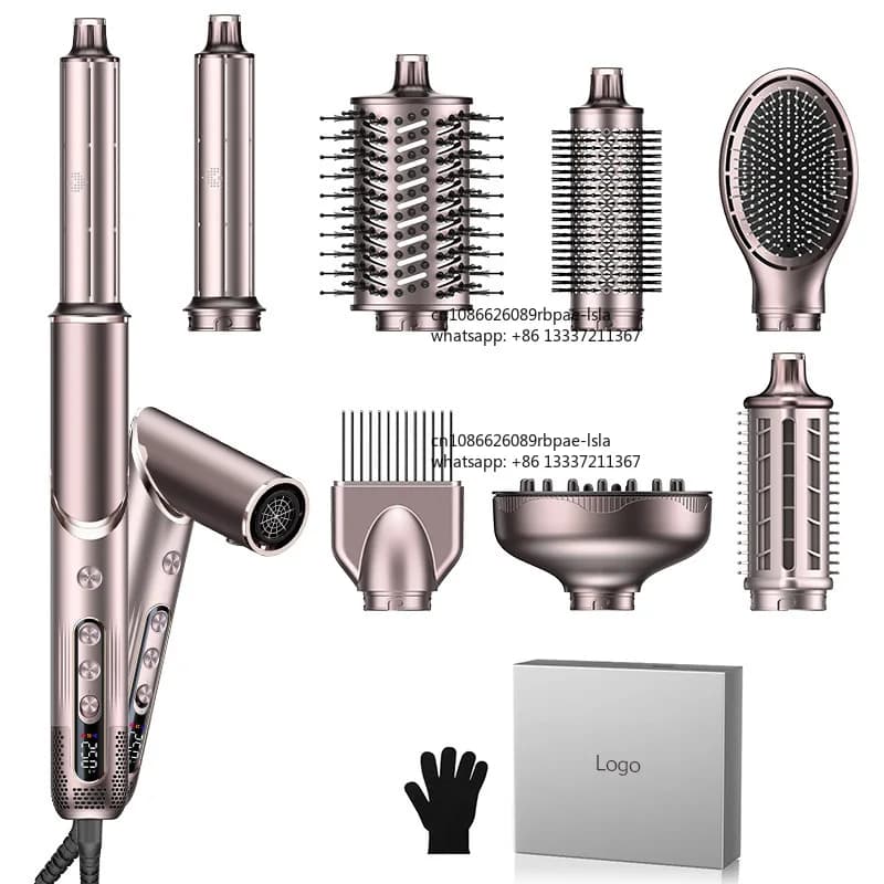 Multifunctional hot air comb 8-in-1 constant temperature hair care styling curling iron Plasma high-speed hair dryer set