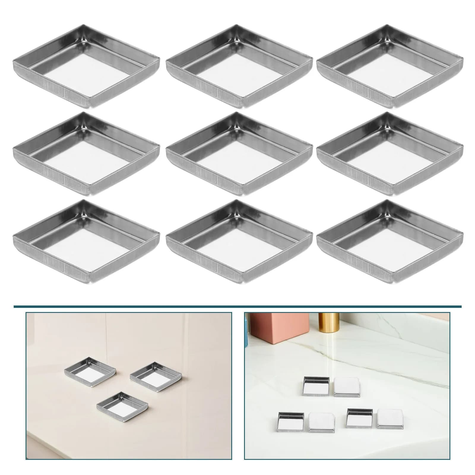 20 Pezzi Contenitori Quadrati in Metallo per Blush 26x26x5mm, Inserti Vuoti in Ferro per Palette Trucco, Vassoio Magnetico Ricaricabile Fai-da-te per Ombretto