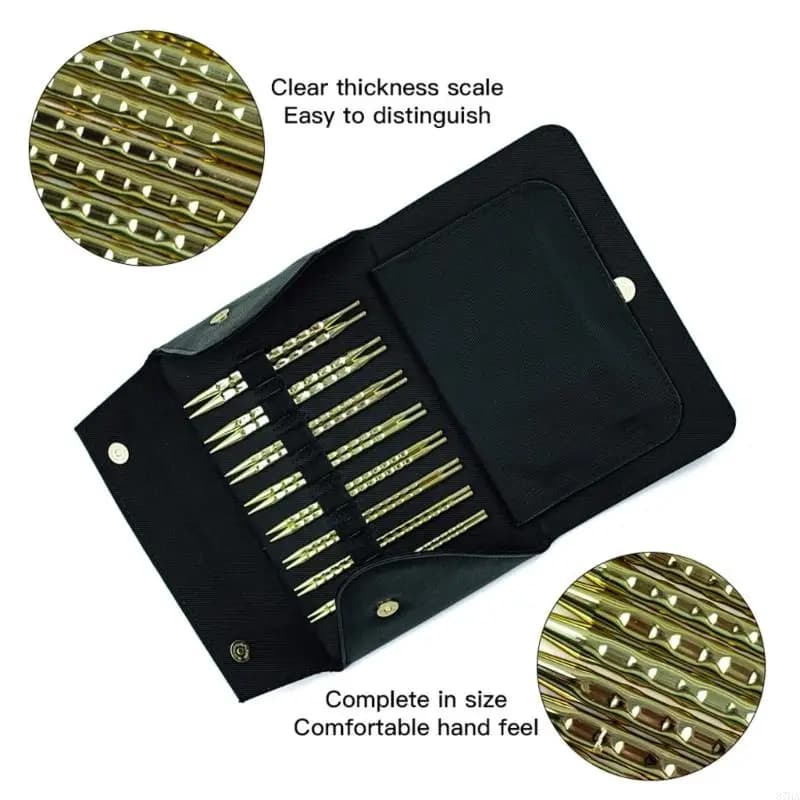 da maglia circolari intercambiabili in acciaio inossidabile da 8 paia con custodia da 3,5 mm-8,0 mm per filati per 87HA