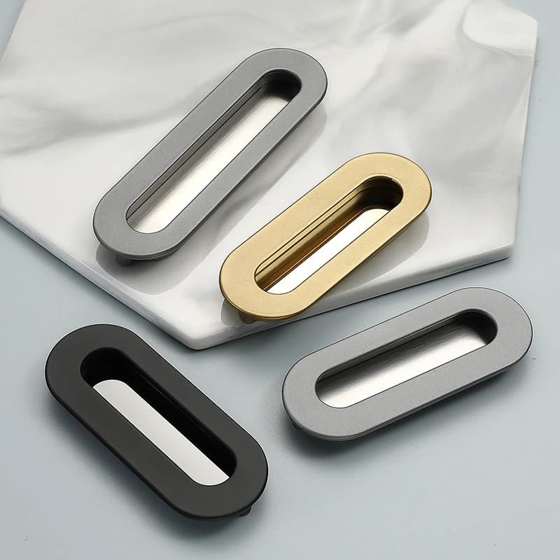 Maniglie integrate Armadi Cassetti Armadio in rame Manopole per armadi Maniglie per armadietti da bagno nordici Maniglia per tavolo da toeletta per camera da letto Grigio