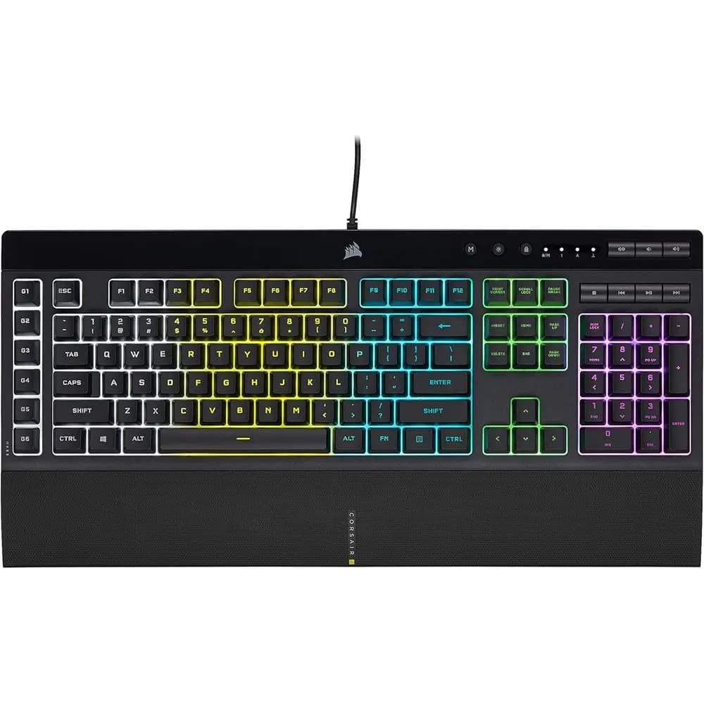 Tastiera da gioco RGB Pro - Resistente a polvere e schizzi IP42 - 6 tasti rimovibili - Compatibile con iCUE - Layout QWERTY - PC, Nero