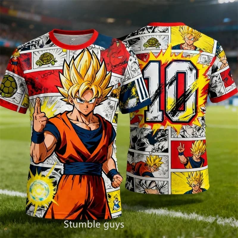T-shirt Dragon Ball per Uomo, Abbigliamento per Ragazzi, Maglia da Rugby per Ragazze, Goku, Abbigliamento Sportivo Super Saiyan God per Donne