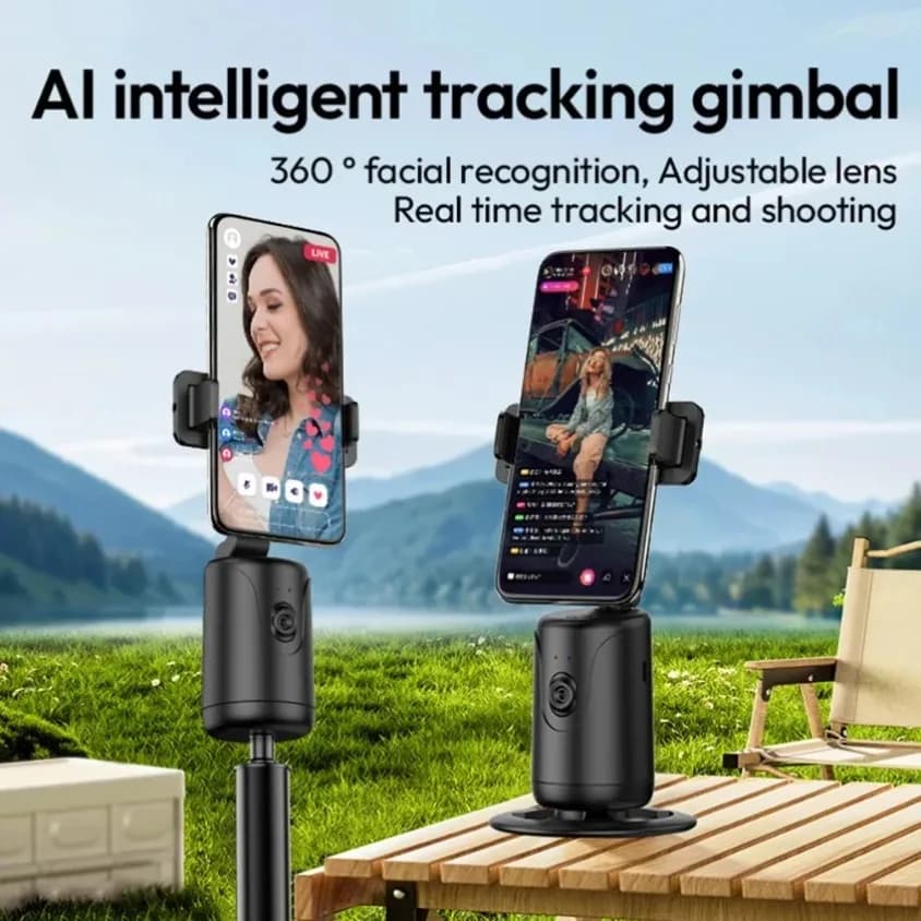 Nuovo telefono pieghevole YT20 Gimbal 360 ° Asta per selfie con stabilizzatore cardanico luminoso per treppiede selfie anti-vibrazione con tracciamento automatico per Vlog