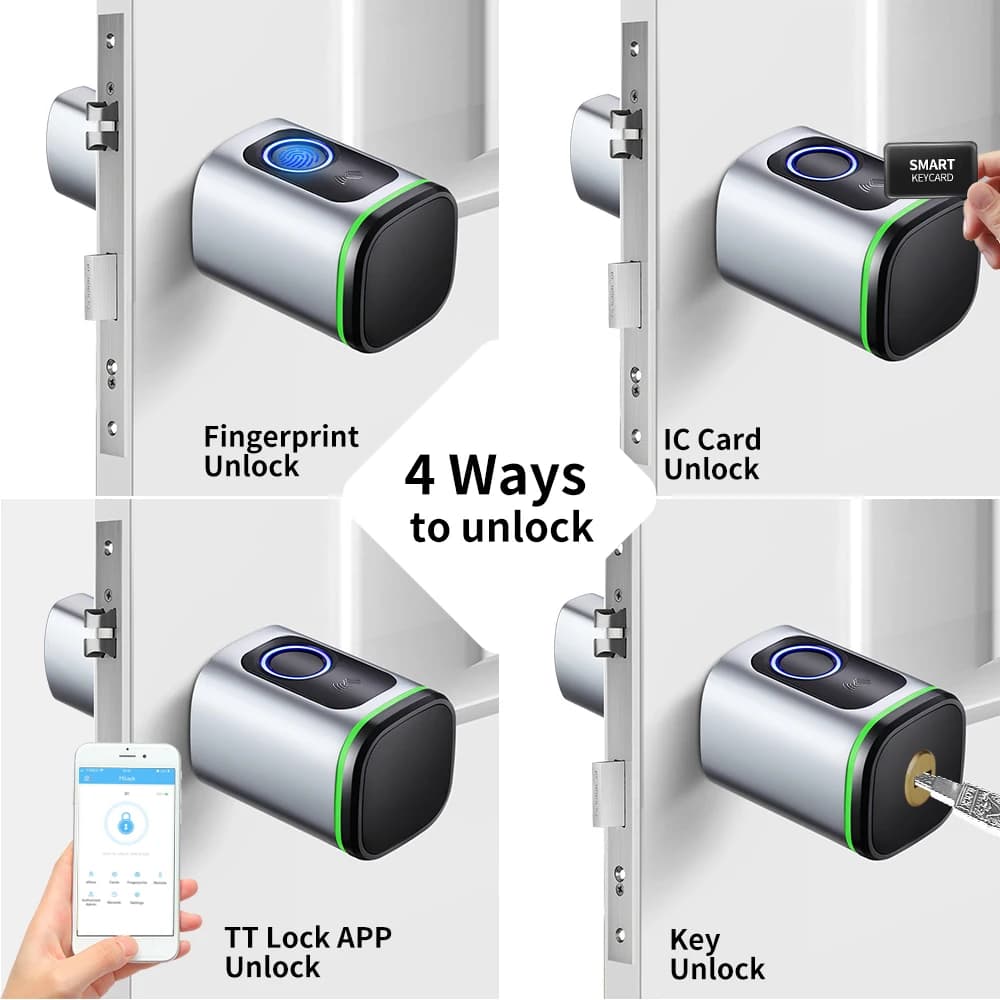 Electronic Digital Smart Cylinder TTLOCK App With Fingerprint or Password Bluetooth 13.56mhz Rfid Card Mechanical Key Euro lock
