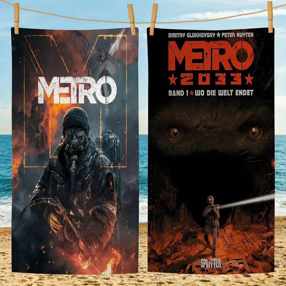 M-Metro 233 Grandi asciugamani da spiaggia in microfibra ad asciugatura rapida, per sabbia, piscina, viaggi, nuoto e yoga