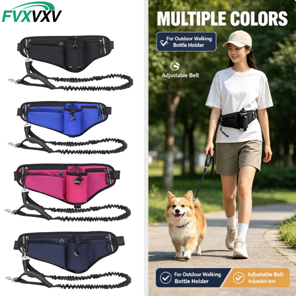1PCS Fanny Pack with Water Bottle Holder - Crossbody Bag Running Belt Hydration Waist Pack with Hands-Free Dog Leash