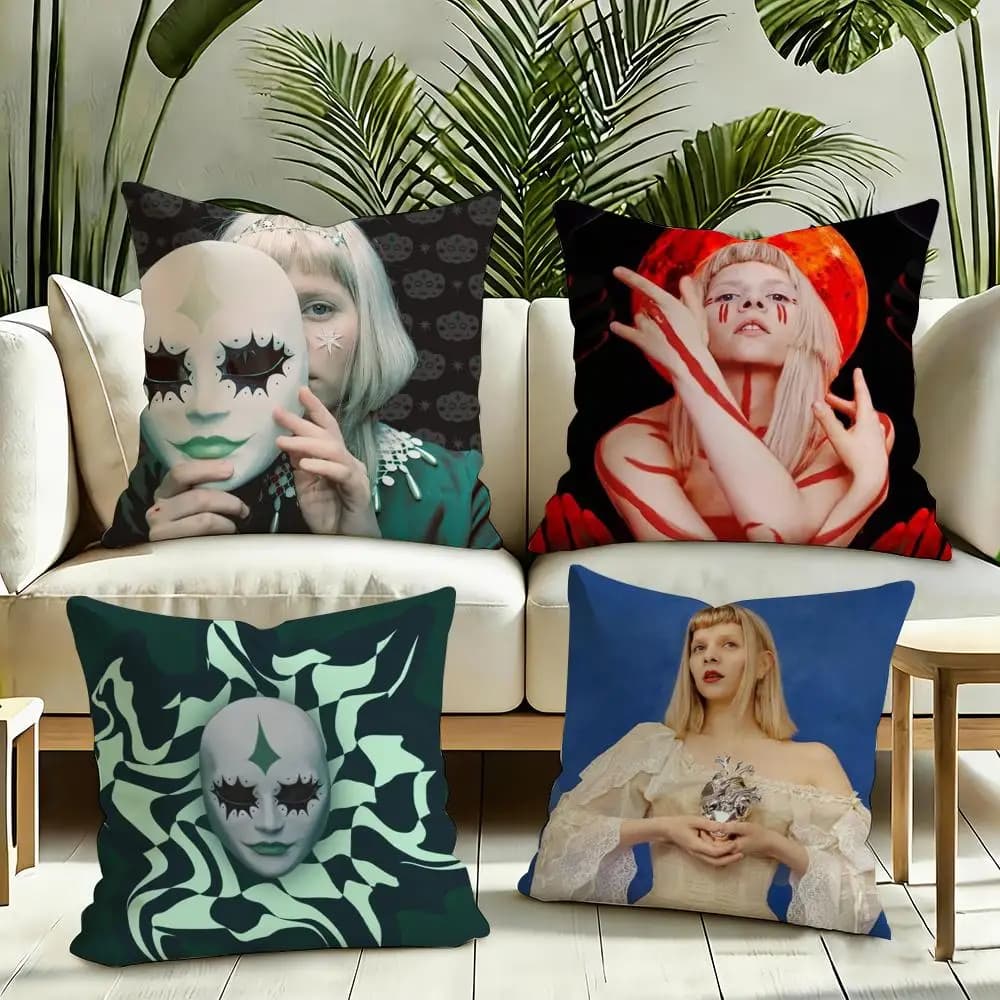 Fodera per cuscino A-Aurora Aksnes Singer reversibile in peluche, morbida e soffice, decorazione per la casa, per divano e camera da letto