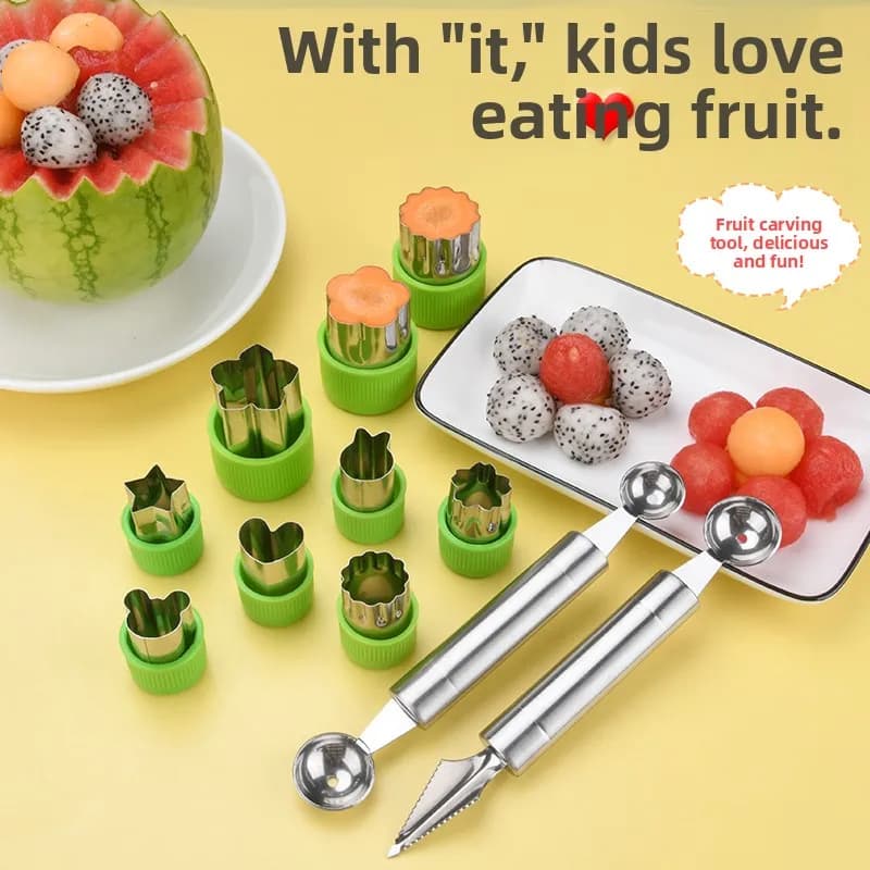 Stainless Steel Kitchen Tools Set for Cutting Fruit, Watermelon Slitting Knife, Dessert Cutlery Knife, Home Use Kitchen Gadget