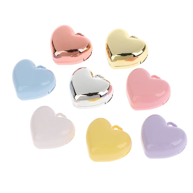 Contenitore Mini a Forma di Cuore per Ombretto con Specchio e Vaschetta in Alluminio, Scatola Vuota per Blush, Portachiavi, Custodia per Rossetto/Balsamo - Offerta Speciale
