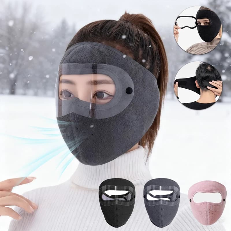Winter Warm Face Mask with Goggles for Men Women, Anti Dust Windproof Ski Mask for Cycling Bicycle Motorcycle Cold Weather Sport