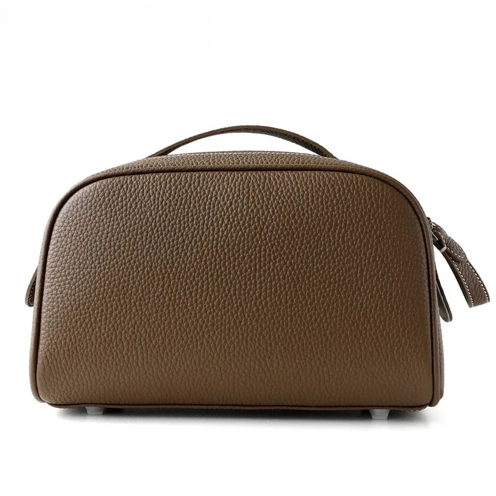 Nuova Borsa da Viaggio Portatile Verde Salvia 2026 con Cerniera Sincronizzata, Ampia Apertura, Primo Strato in Pelle Bovina, per Trucchi e Articoli da Toilette