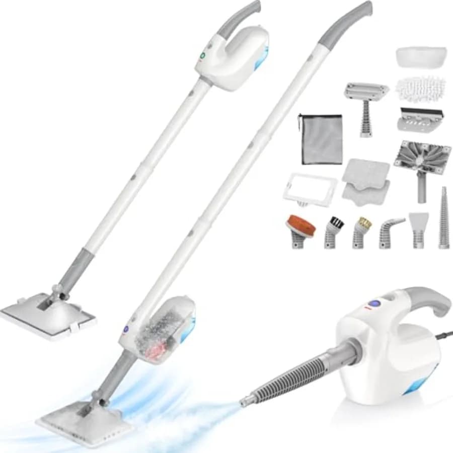 10-in-1 Steam Mop, Detachable Handheld Steam Cleaner, Multi Up Steamer for Cleaning with 350ml Tank, 10s Heat-Up, 23Ft Cord, 24