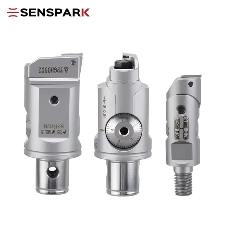 SENSPARK Fine Boring Tool Fine-Tuning Fine Boring Head Adjustable Set Turning Machine Small Aperture High Speed Steel
