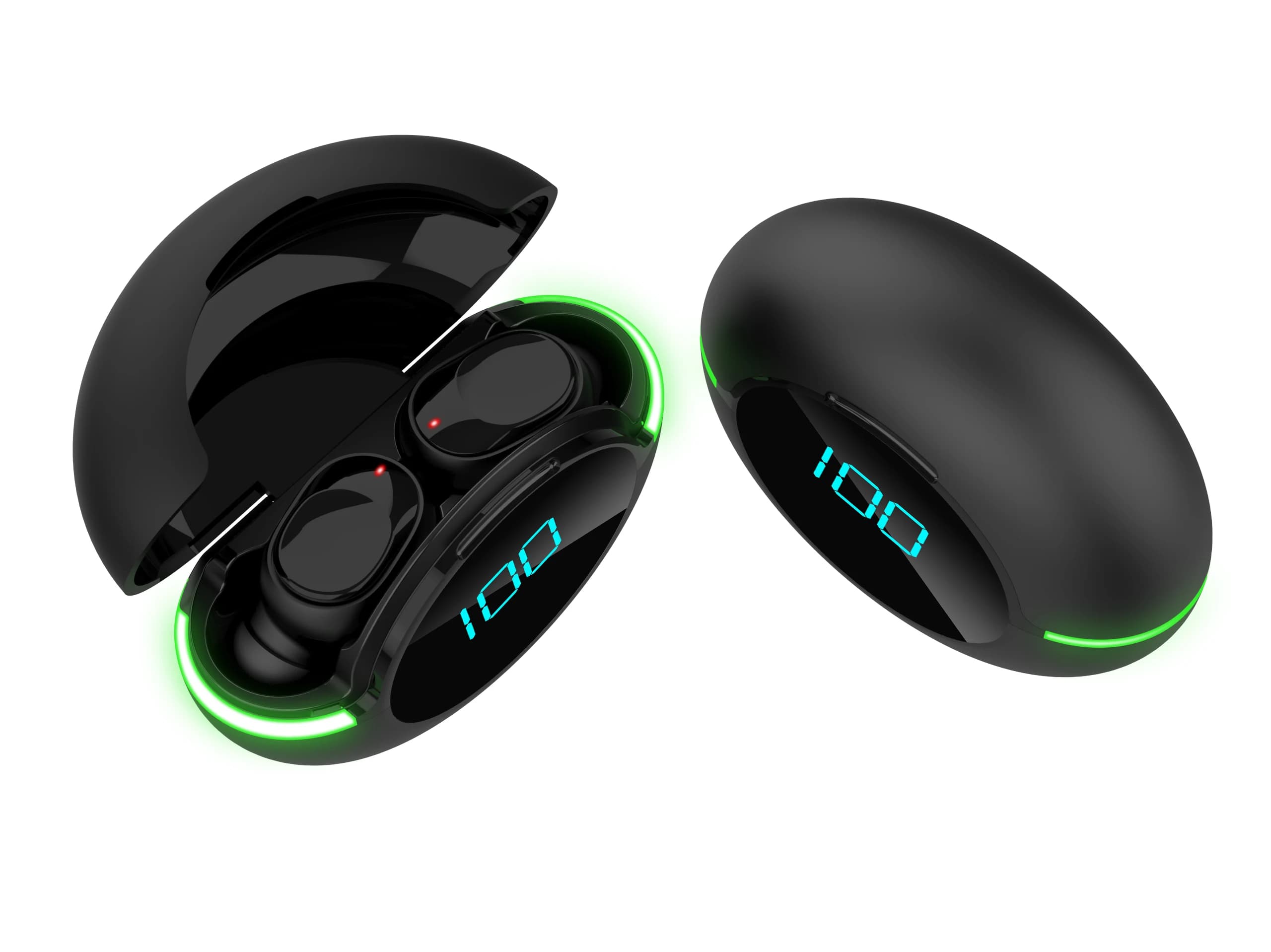 Auricolari True Wireless Y80 con indicatore della batteria Controllo touch Accoppiamento in un solo passaggio Leggero Comfort Fit TWS per iPhone/Android