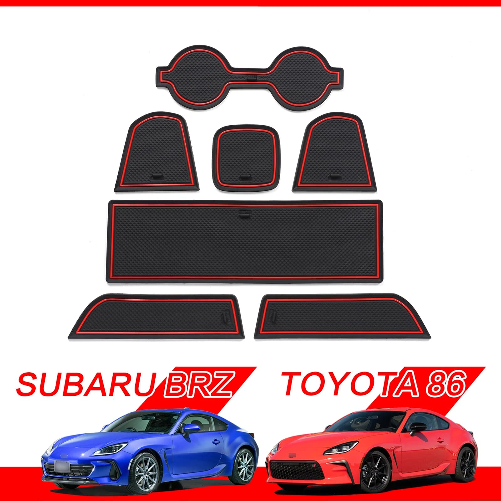 ZUNDUO for Toyota GR86 86 Subaru Brz 2022 Anti-Slip Gate Slot Cup Zerbino Groove Pad Accessories