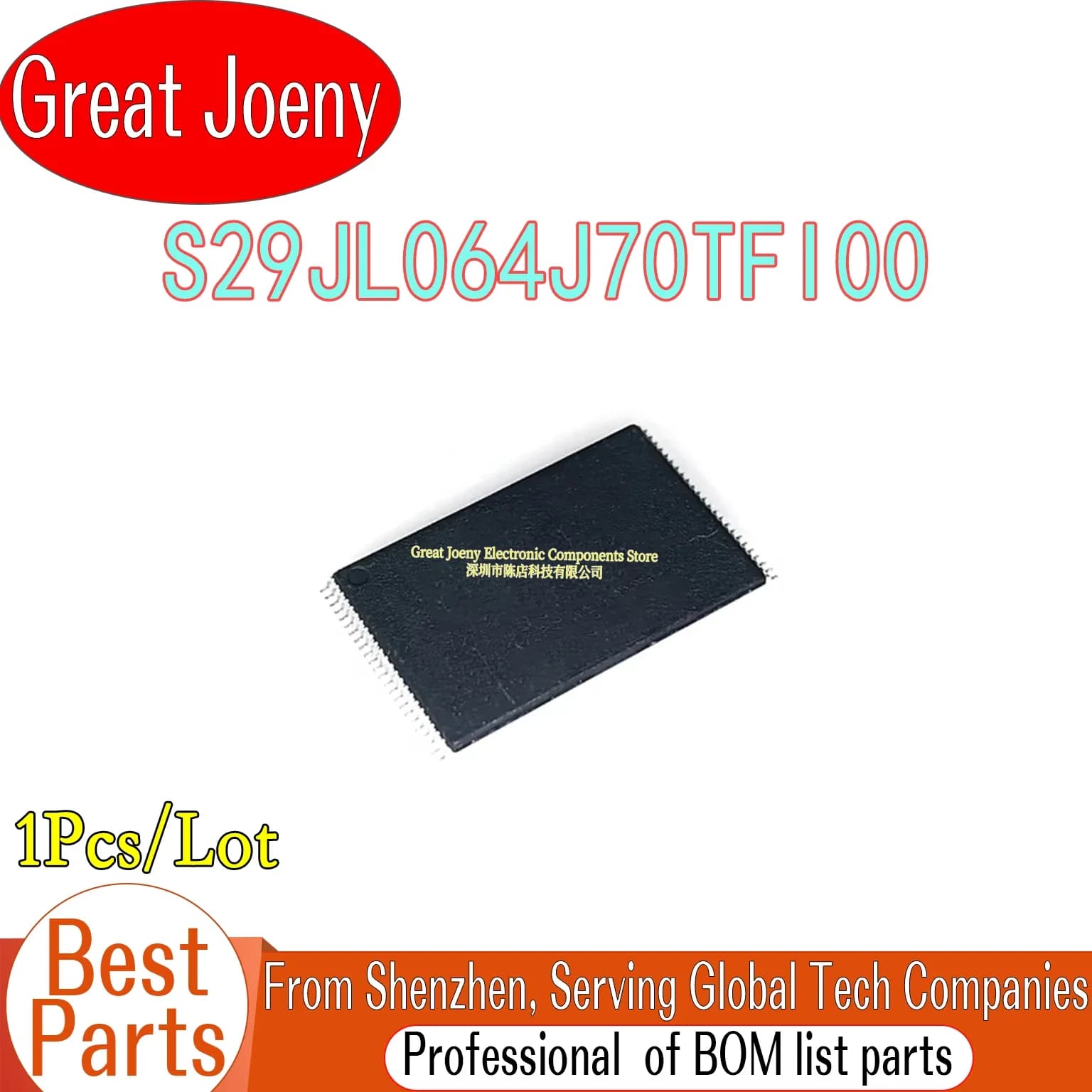 100% Nuovo Originale S29JL064J70TFI00 NOR FLASH 64Mbit IC Chipset Bulk Miglior Prezzo TSOP-48