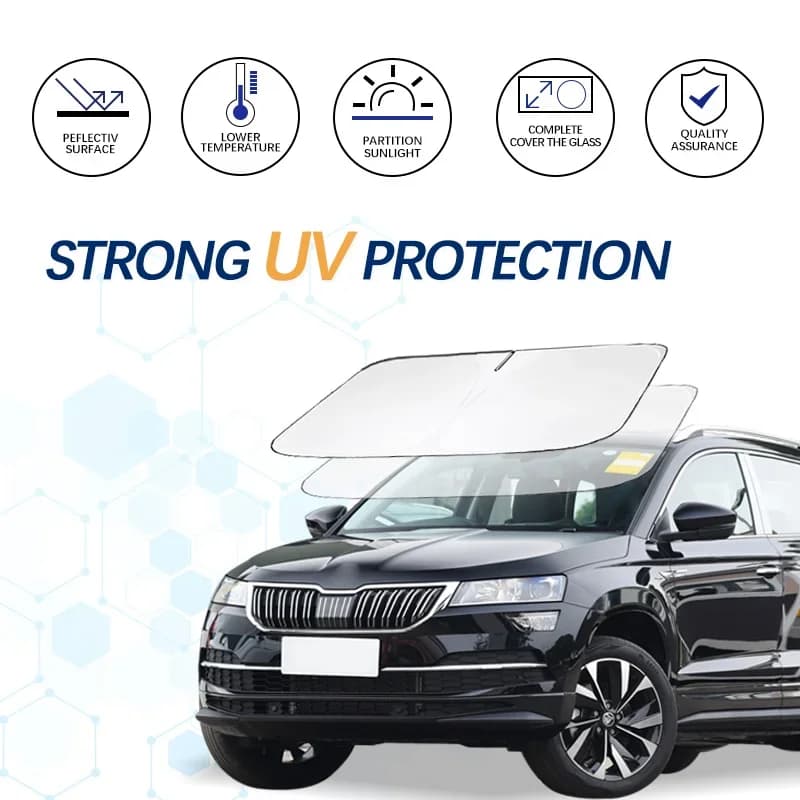 Windshield Sun Shade For Skoda Karoq Sportline Fit Sunshade Sun Visor Protector Foldable Blocks UV Rays Keep Car Cooler