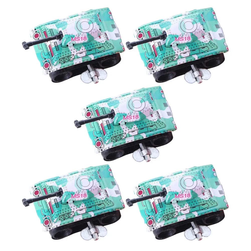 5Pcs Iron Vintage Clockwork Wind Up Tank Creative Hand Skill Educational Desktop Children Retro Funny
