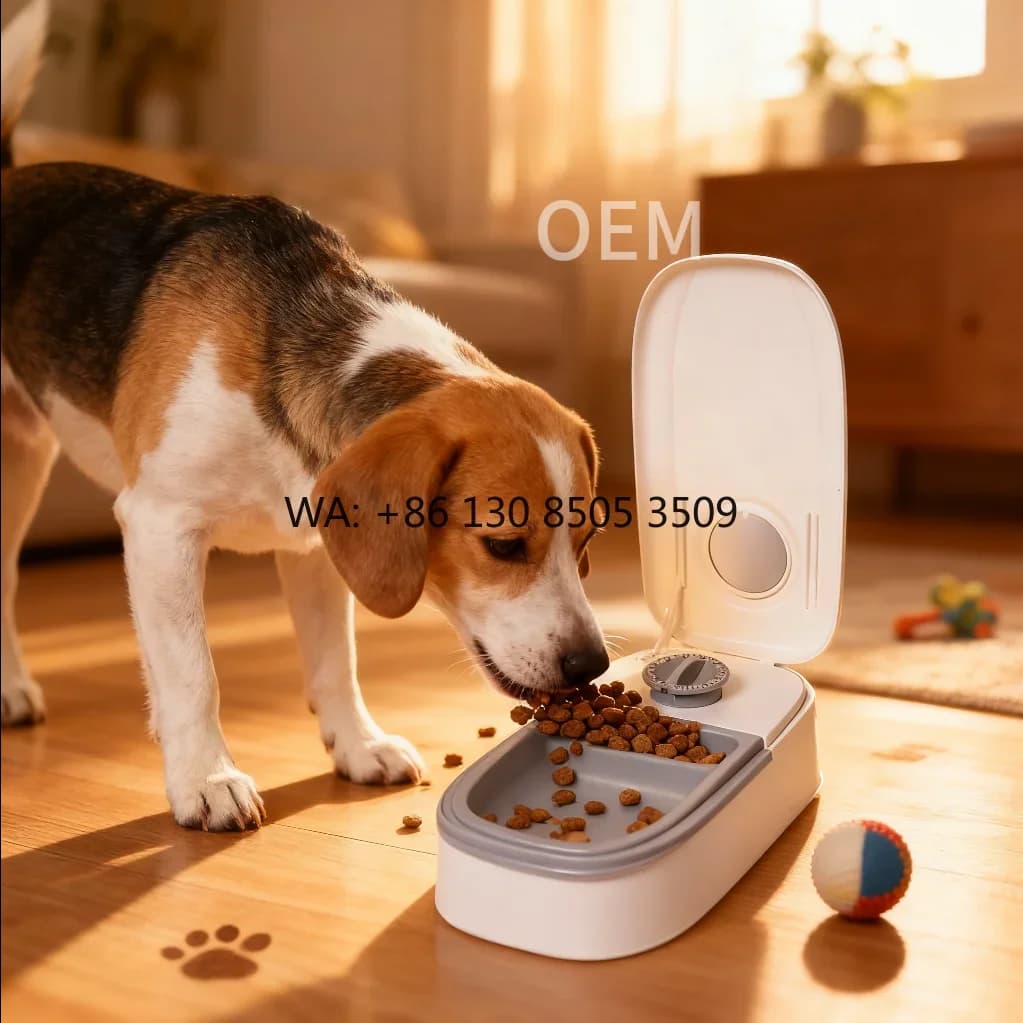 Automatic Smart Eco-Friendly Portable Modern Pet Feeder Timer Setting Durable Plastic Bowl for Cats & Dogs-Food Dispenser