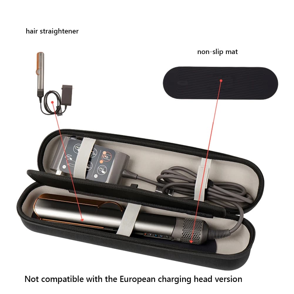 Durable travel shockproof EVA case, anti-scratch and anti-dust protective bag for hair plate Dyson Airstra HT01