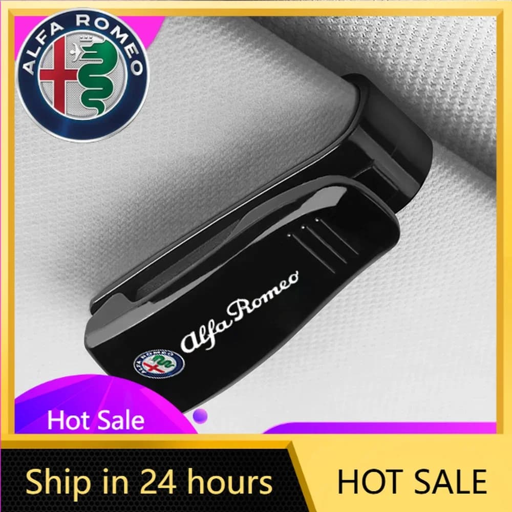 Adesivi per auto per Alfa Romeo, clip per occhiali da sole, porta occhiali per auto, porta carte, porta biglietti, porta penne per Alfa Romeo Giulietta Giul