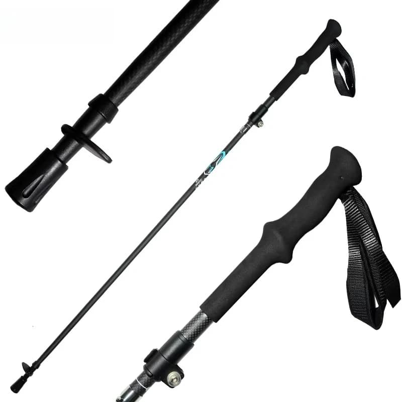 Adjustable Telescopic Trekking Pole 3-Section Hiking Stick with Sweat-Absorbent Grip for Walking Climbing