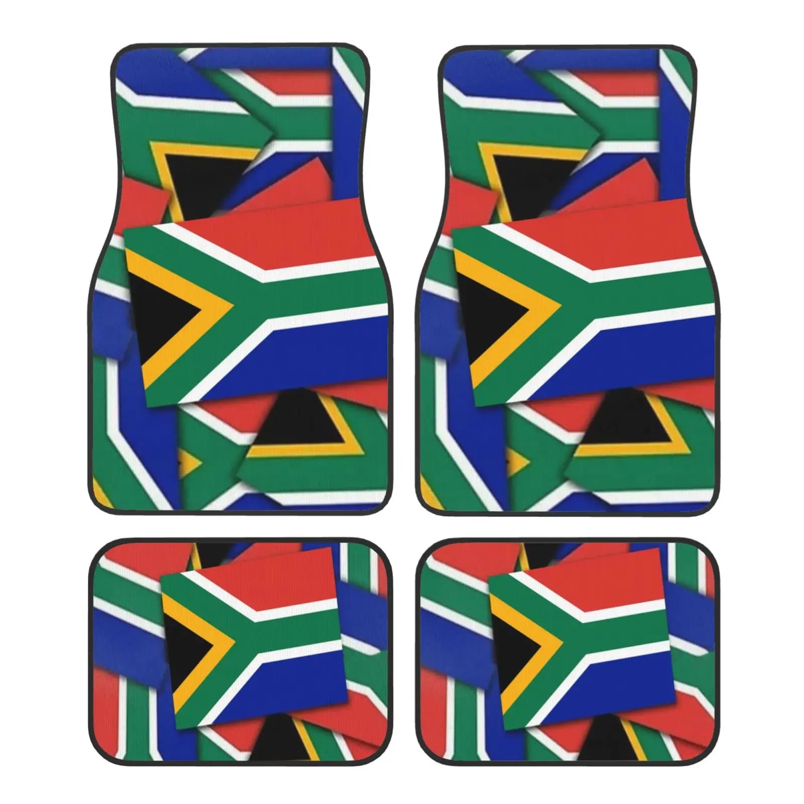 Tappetini per auto con stampa bandiera del Sud Africa Tappeti antiscivolo Tappeti Tappetini per auto anteriori e posteriori Set di 4 pezzi Accessori per auto Decor
