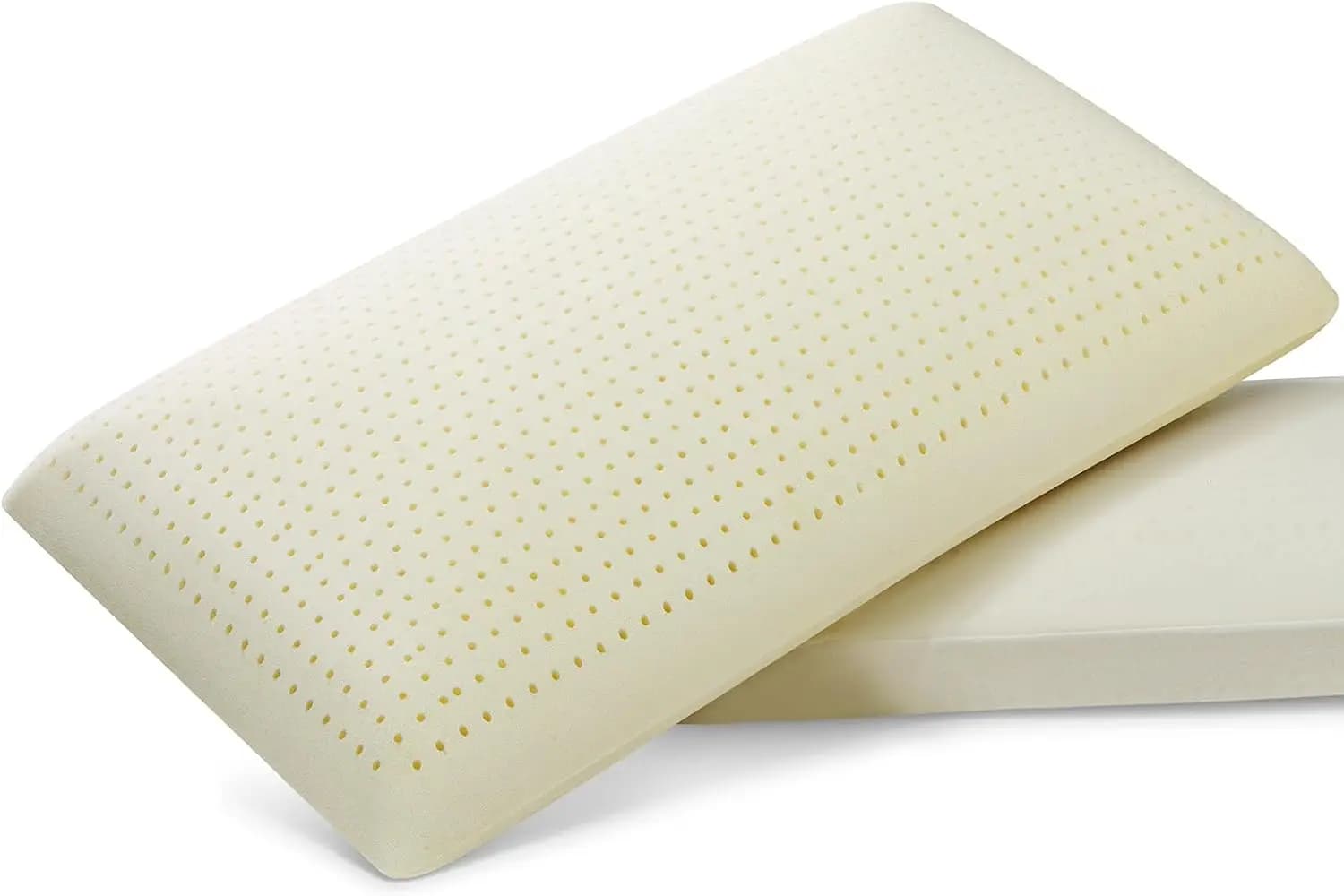 Talalay natural latex cushion, medium support for sleeping on one side, back or stomach, with removable cotton lining