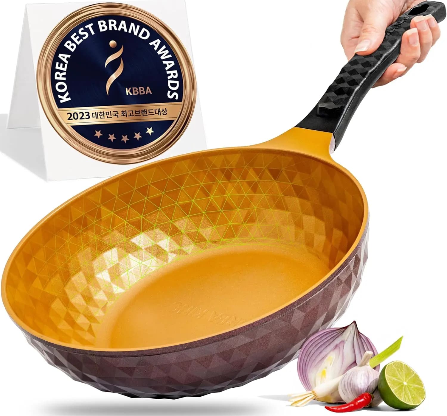 Wok 11 Dustproof with Flat Bottom - Titanium Coating, No PFOA, Oil-free cooking for Stir-Fry Salutari