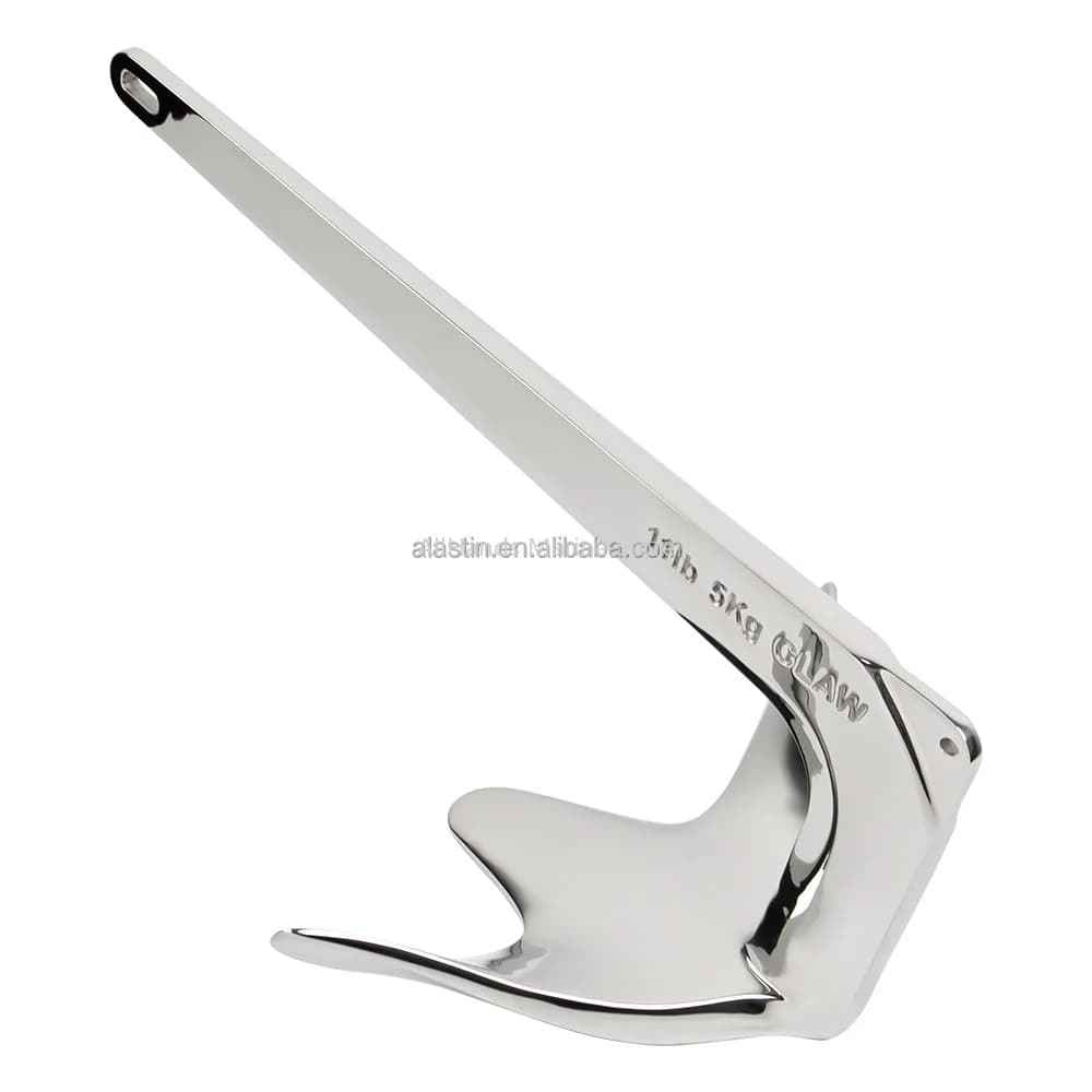 Alastin Marine New Mold Stable Boat Bruce Anchor Stainless Steel Mirror Polished For Boat