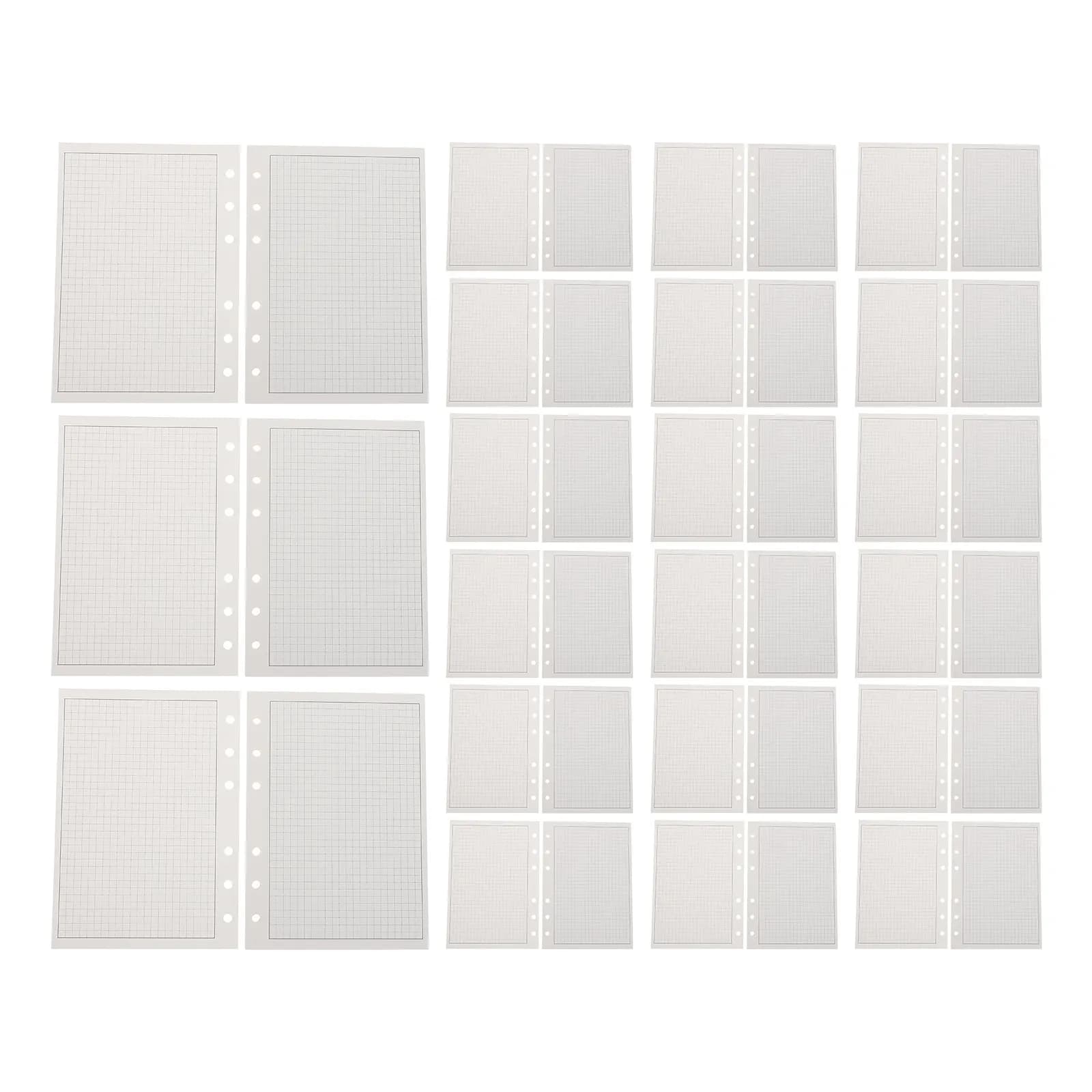 100Pcs Loose Refill for 6-Ring Binder Journals Grid Planner Filler Pages A6 Grid Notebook Refill Paper Loose