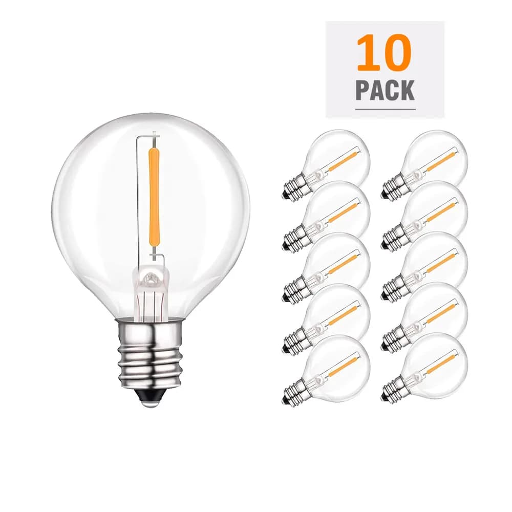 Lampadine a globo trasparenti 10X LED G40, E12 Warm sostituisci le lampadine a incandescenza G40 5W 7W, lampadina sostituibile con lo stesso effetto per la stringa G40