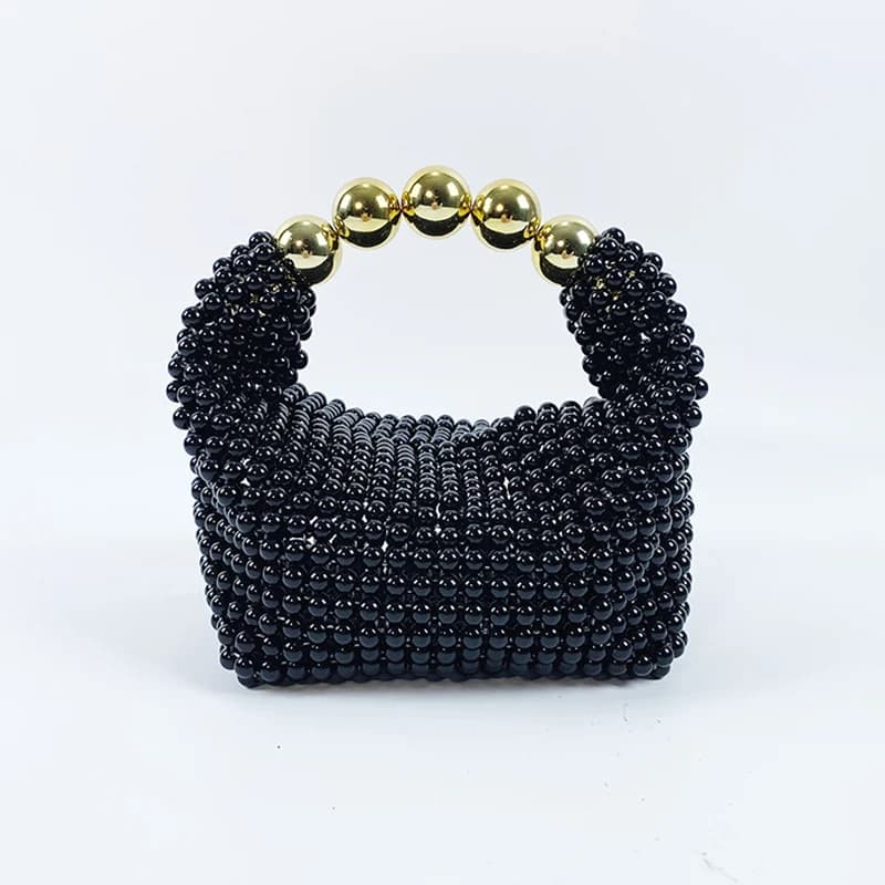 Ins handmade bead woven acrylic imitation pearl bag is fashionable, elegant, versatile, and lightweight for women to carry