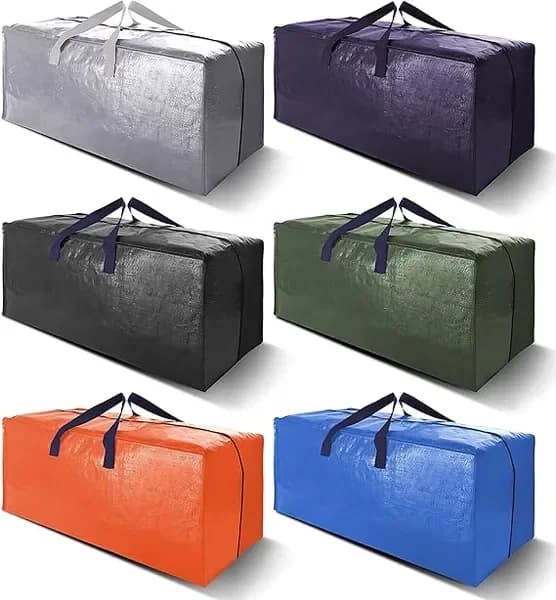 Borse per Traslochi Extra Large Resistenti con Cinghie a Zaino - Manici e Cerniere Robusti, Contenitori per Stoccaggio