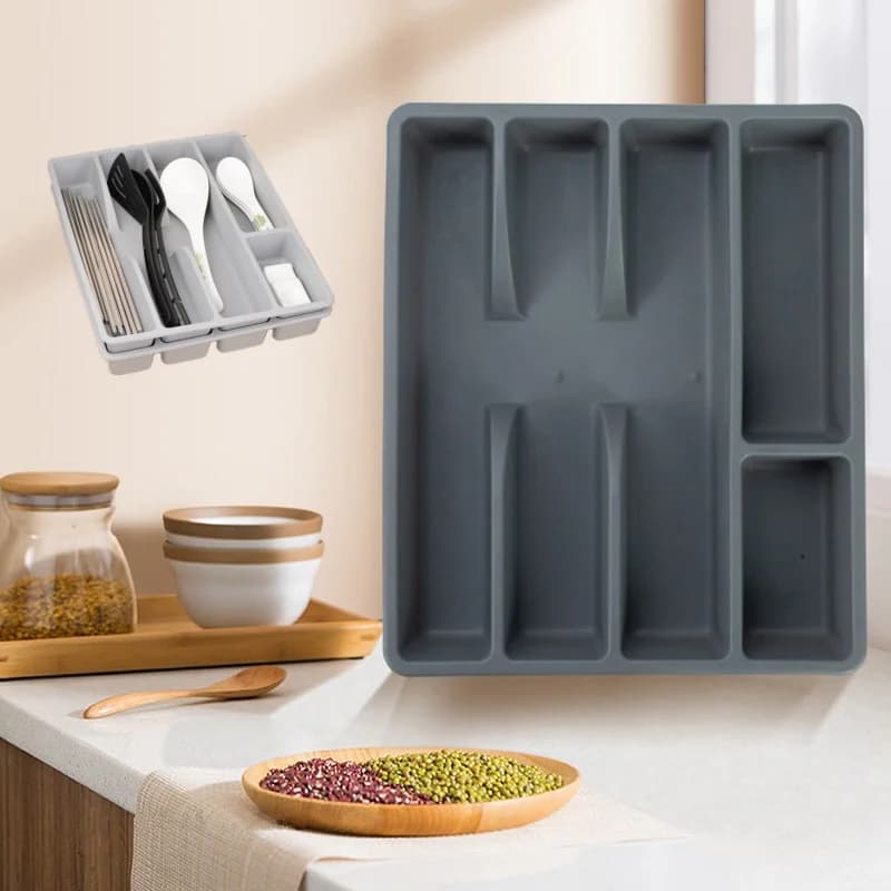 1Pc Cassetto da cucina Organizzatore di posate Portaposate Scatola divisoria per utensili Vassoio portaoggetti per posate in plastica Fornitura per ristorante domestico