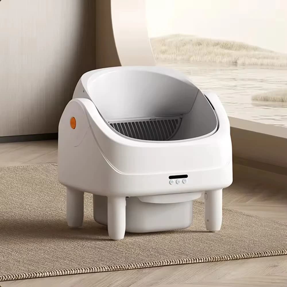 Luxury Large Semi Enclosed Anti Splash Automatic Self Cleaning Electric Smart Plastic Tray Drawer Extra Large Cat Litter Box
