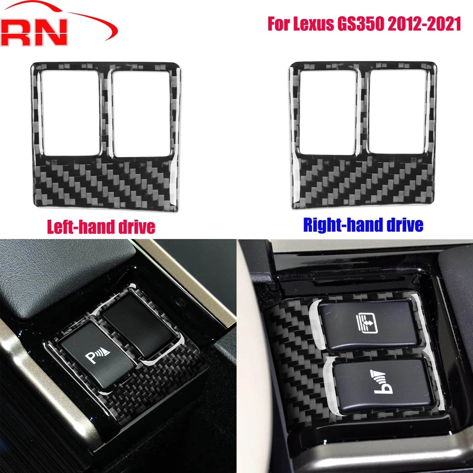 Per Lexus GS350 2012-2021 Refit Forgiato In Fibra di Carbonio Controllo Centrale Radar di Parcheggio Telaio Decorazione Interni Accessorio adesivo